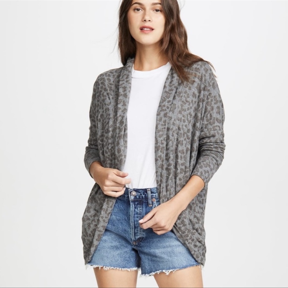 Sundry Leopard Print Open Cardigan - image 2